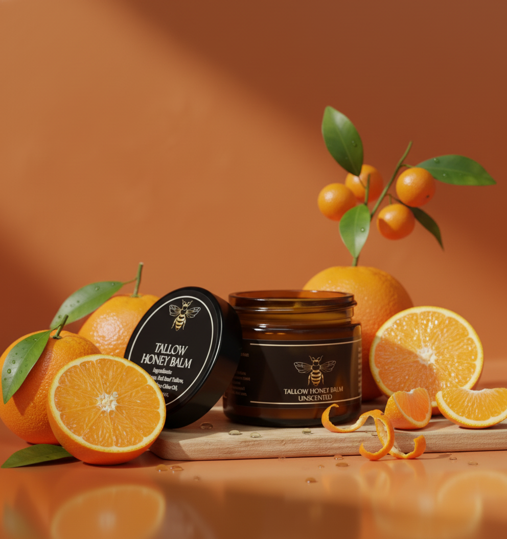 Bálsamo de sebo de res orgánica alimentada con pasto